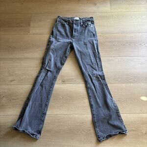 Citizens of Humanity Jeans Lilah Flare Faded Distressed Black Gray MidRise 25